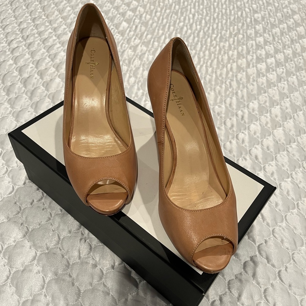 Cole Haan peep toe pumps